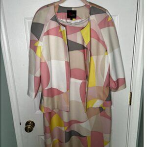 JM Studio Lined dress suit abstract pattern - 2 piece